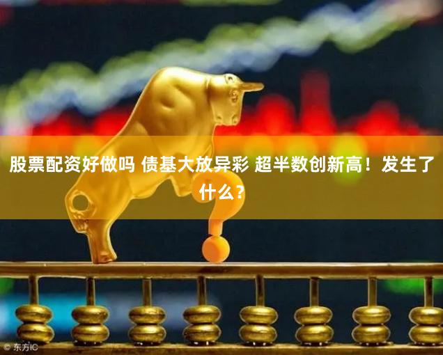 股票配资好做吗 债基大放异彩 超半数创新高！发生了什么？